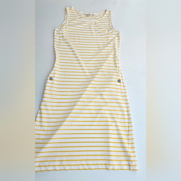 Barbour Striped Yellow Women's Dress Size 6 - Picture 1 of 11